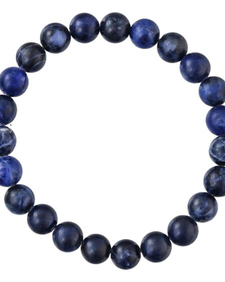 Blue Sodalite - Stone of Wisdom - Handmade Yoga Stretch Elastic Bracelet Natural Stone Crystal Healing Power Energy Gifts for Unisex Adult 8mm Gemstone