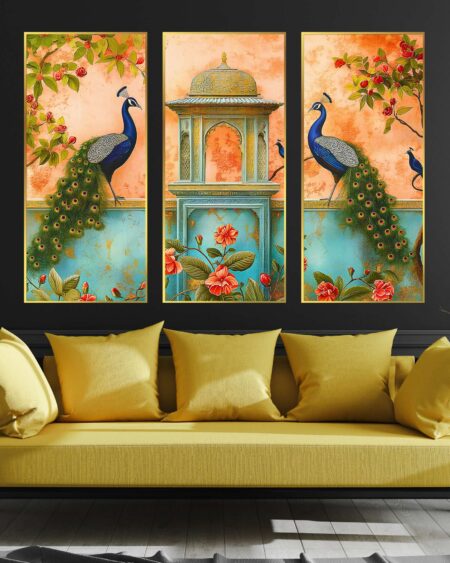 Set of Two Wall Paintings for Wall Dacoration Golden Framed Wall Paintings for Living Room & Bedroom Wall Art for Home Decoration & Office Wall Décor (14x11 inch CH-GD2-22)