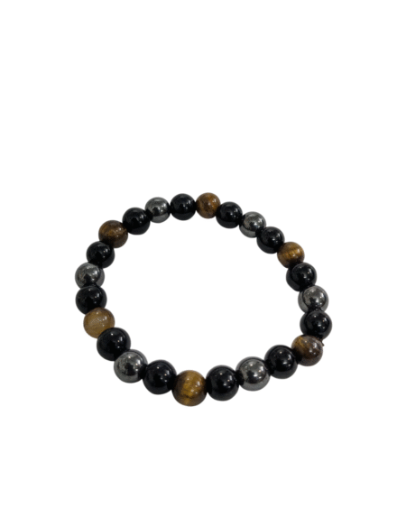 Triple Protection Bracelet for Women Men's Gifts - Protection Healing Crystal Bracelet - 8mm Gemstone Beaded Adjustable