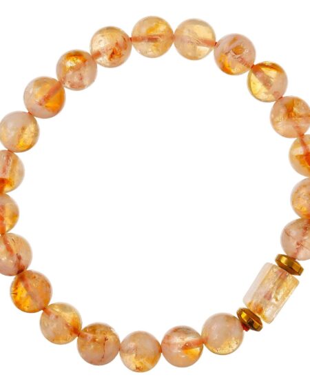 Citrine Tumbler Bracelet for Women Men's Gifts - Protection Healing Crystal Bracelet - 8mm Gemstone Beaded Adjustable
