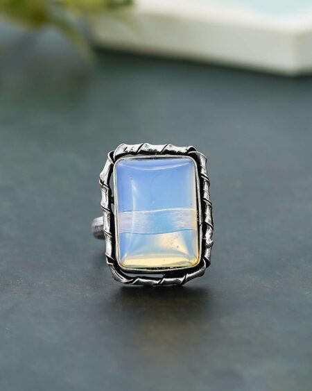 Arts Crystal Products Natural Labradorite Ring Set for Women,Vintage Joint Knuckle Stackable Rings Oval Gemstone Ring