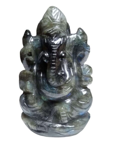 Crystal Ganesha Idol for Home D?cor Peace and Serenity Happy Man for Good Luck, Wealth, Prosperity at Home,Office Ganesha Idol For Gift Item (Labradorite)
