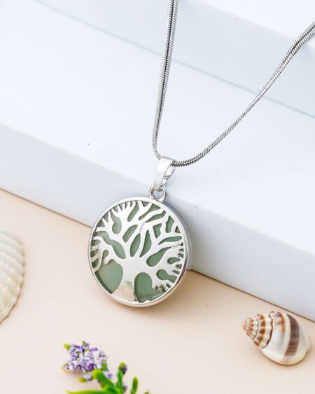 Crystal Tree of Life Pendant Simple White crystal Mineral Jewellery for Men Women Pendulum Necklace Family Tree Necklace Tree of Life Gemstone Blue Onis