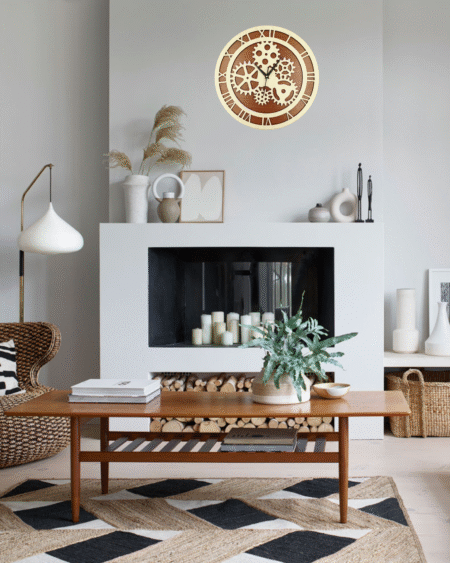 Wooden Silent Non-Ticking Wall Clock for Home Stylish Latest Designer Wall Clock for Home Living Room Bedroom Office Hall