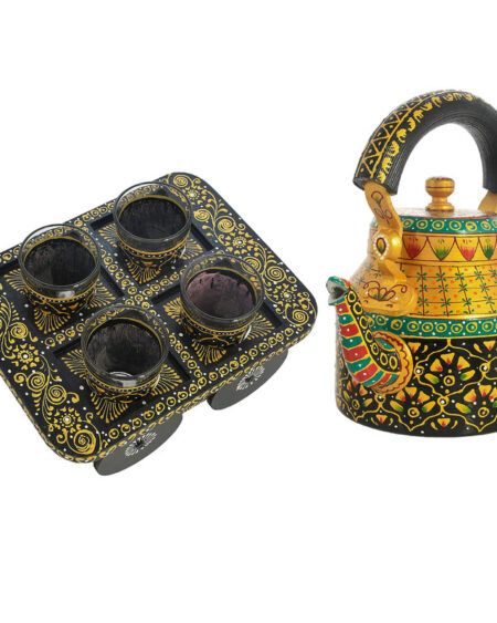 ALUMINIUM TEA KETTLE WITH 4 GLASS