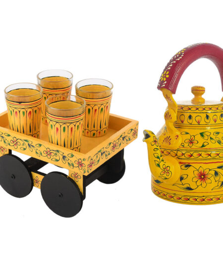 ALUMINIUM TEA KETTLE WITH 4 GLASS