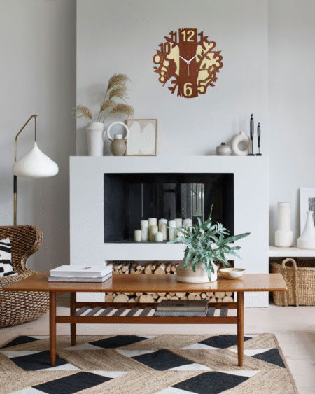 Wooden Silent Non-Ticking Wall Clock for Home Stylish Latest Designer Wall Clock for Home Living Room Bedroom Office Hall