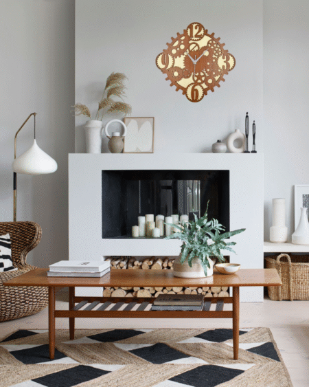 Wooden Silent Non-Ticking Wall Clock for Home Stylish Latest Designer Wall Clock for Home Living Room Bedroom Office Hall