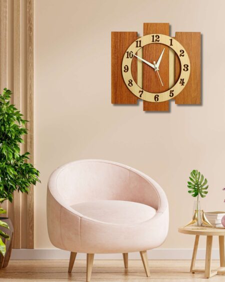 Wooden Silent Non-Ticking Wall Clock for Home Stylish Latest Designer Wall Clock for Home Living Room Bedroom Office Hall
